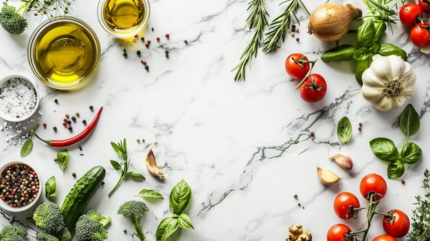 Stôl s varením: čerstvé suroviny a riad